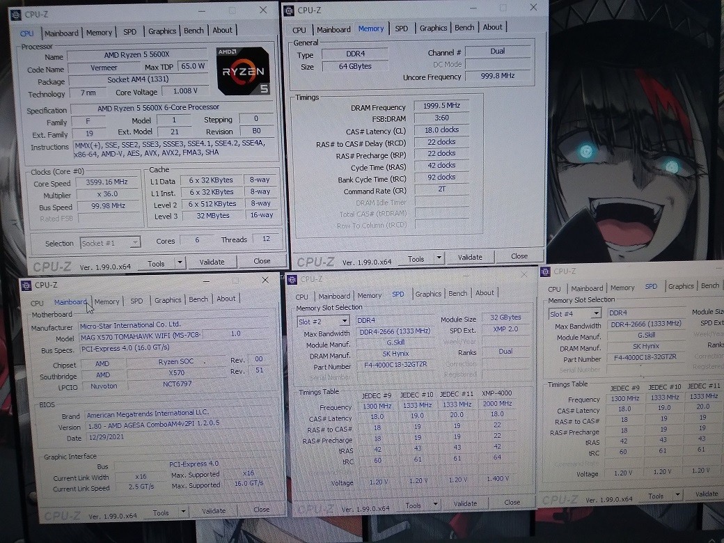 Click image for larger version

Name:	64GB G.Skill TridentZ RGB DDR4 4000Mhz 2x32GB (F4-4000C18D-64GTZR) on AMD 5600x.jpg
Views:	1504
Size:	306.1 KB
ID:	168117